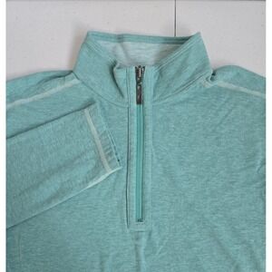 Tommy Bahama Men's Light Teal Aqua‎ Reversible 1/4 Zip Lightweight Sweatshirt